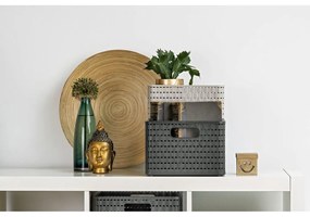 Coș de depozitare din plastic reciclat gri închis Country - Rotho