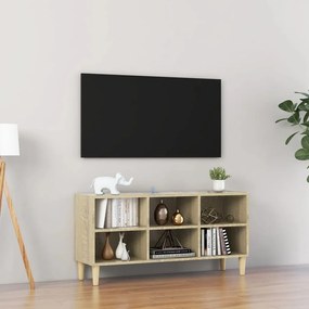 Comoda TV, picioare lemn masiv, stejar Sonoma, 103,5x30x50 cm 1, Stejar sonoma, 103.5 x 30 x 50 cm