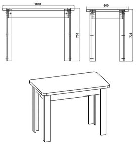 Masa Celeste Nuc 60x73.5 cm