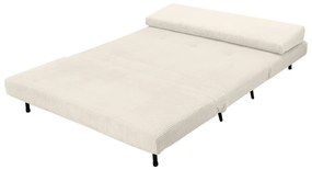 Canapea crem extensibilă cu tapițerie din catifea reiată 140 cm Mallory – Støraa