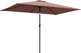Outsunny Umbrelă 300 x 200 cm înclinabilă pentru balcon cu manivelă, husă de protecție, maro | Aosom Romania