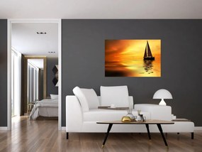 Tablou - Sailboat la apus de soare (90x60 cm)