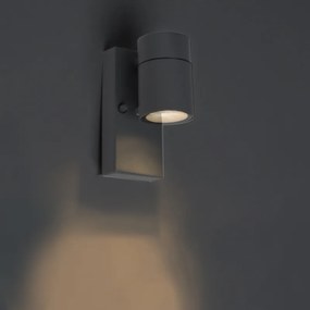 Aplică de perete exterioară antracit IP44 cu senzor crepuscular - Solo