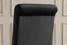 Set 2 scaune Modern Barock, argintiu/ catifea neagra