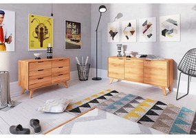 Comodă joasă din stejar 90x63 cm Greg - The Beds