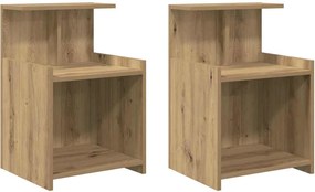 vidaXL Dulap de noapte 2 pcs Stejar Artizanal 40 x 35 x 60 cm