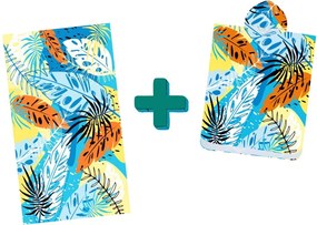 Poncho prosop de plaja SUMMER FRESH albastru-galben 80x145 cm