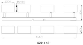 Spot Globo 57911-4S ROBBY 4xGU10/25W/230V