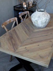 Masa dining, din lemn de pin, model Herringbone, Marseille