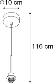 Lampă modernă cu pandantiv bronz cu cablu negru - Combi 1