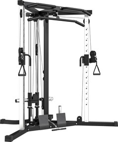 SPORTNOW Stație de Fitness cu 15 Poziții Reglabile, Bară pentru Tracțiuni și Halteră, 170x139x200 cm, Negru | Aosom Romania