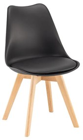 Scaun de sufragerie Silla 6 buc în negru