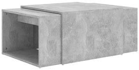Set masute de cafea suprapuse, 3 piese, gri beton, 60x60x38 cm 1, Gri beton