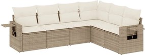 vidaXL Set canapele de grădină cu perne, 6 piese, bej, poliratan