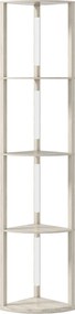 HOMCOM Lampadar Podea LED, 4 Rafturi, Lumină Reglabilă 3000K, MDF, 41x29,5x163,5 cm, Stejar | Aosom Romania