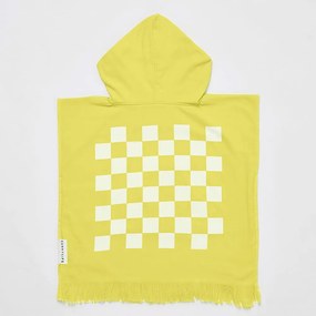 Prosop de plajă pentru copii 3-6 ani Sunnylife Checkerboard, galben