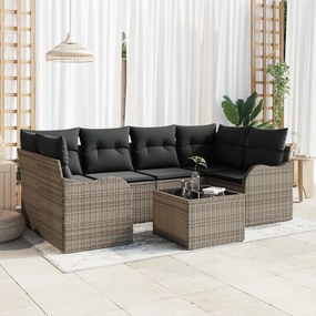 vidaXL Set de canapele pentru grădină 7 pcs Gri 55 x 55 x 37 cm