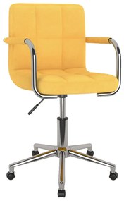 vidaXL Scaun de bucătărie pivotant, galben muștar, textil