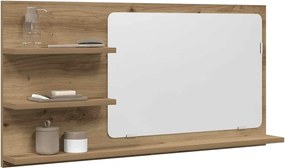 vidaXL Dulap baie cu oglindă stejar artizanal 90x11x45 cm, lemn