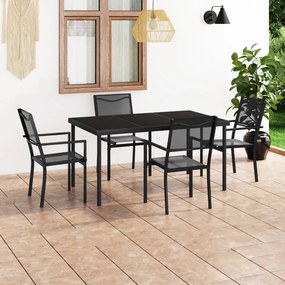 3073516 vidaXL Set mobilier de exterior, 5 piese, oțel