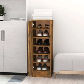 vidaXL Pantofar, stejar fumuriu, 32x35x92 cm, lemn prelucrat