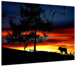 Tablou - Silueta unui lup (70x50 cm)