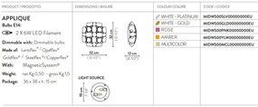 Aplica perete design modern geometric Mida White-Gold