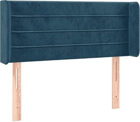 vidaXL Tăblie pat cu aripioare albastru închis 93x16x78/88 cm catifea