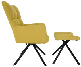Fotoliu pivotant design cu bază, galben / negru, KOMODO TIP 2