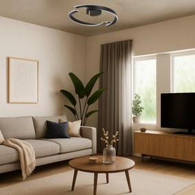 Plafoniera LED din metal negru auriu Adalind
