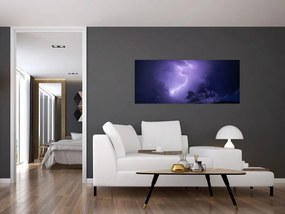 Tablou - cerul violet cu fulger (120x50 cm)