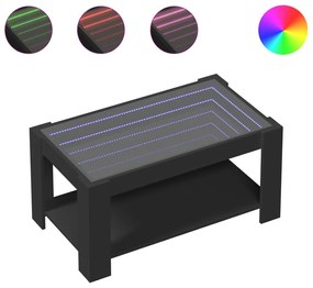 847554 vidaXL Măsuță de cafea cu LED, negru, 93x53x45 cm, lemn prelucrat