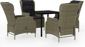 vidaXL Set mobilier pentru grădină, 5 piese, maro