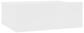 800306 vidaXL Noptieră suspendată, alb, 40x30x15 cm, lemn prelucrat