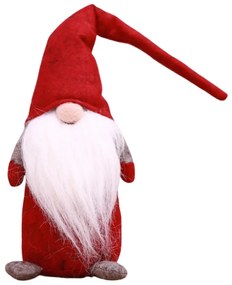 Gnomo de Craciun HAPPY GNOME 44 cm, rosu