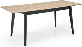 Masa extensibila GULIAN, stejar/negru, PAL laminat/lemn, 140/180x90x76
