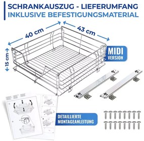 Raft extractabil din oțel inoxidabil Maximex Slide, 51 x 40 cm