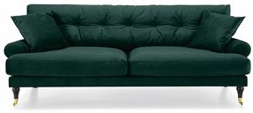 Canapea Seattle E134Numărul de locuri: 3, Verde, 222x100x87cm, Tapiterie, Picioare: Lemn, Role