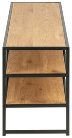 Comodă TV neagră/în culoare naturală cu aspect de lemn de stejar 120x46 cm Seaford – Actona