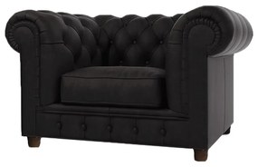 Fotoliu negru cu tapițerie din catifea Cambridge – Ropez