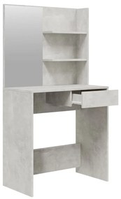 Set măsuță de toaletă, gri beton, 74,5x40x141 cm