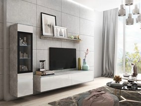 Mobilier living Selwyn I (beton + Alb lucios ) (fără iluminat). 1054028