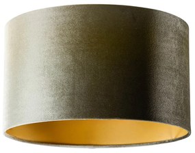 Abajur din catifea verde cu interior auriu 35/35/20