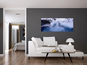 Tablou cu cascadele iarna (120x50 cm)