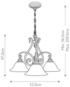 Lustră pe lanț Feiss FE-SONOMAVALLEY3 SONOMA VALLEY 3xE27/60W/230V