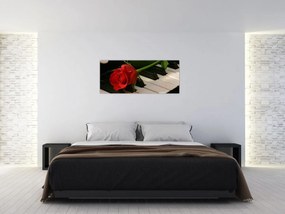 Tablou - Pian și trandafiri (120x50 cm)