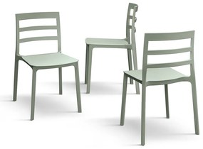 Set 4 scaune RIGATO -POLIPROPILENA- HORECA - VERDE FISTIC