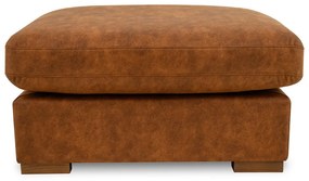 Taburet maro coniac cu tapițerie din imitație de piele Hamburg – Scandic