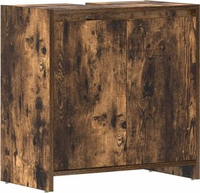 vidaXL Dulap de baie, stejar fumuriu, 60x33x61 cm, lemn prelucrat