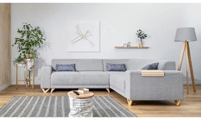 Colțar gri deschis extensibil/cu spațiu de depozitare (cu colț pe partea dreaptă/în formă de ”L”) Classy Sophie – Miuform